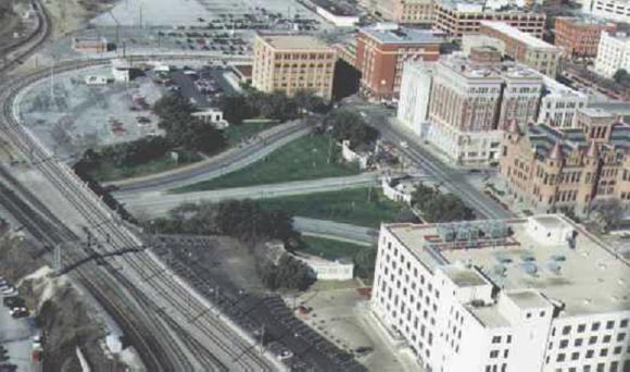 Aerial view of Dealey Plaza