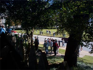 Rifleman's view from behind the grassy knoll fence