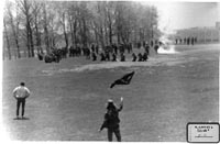 National Guardsmen and student protesters at Kent State in 1970