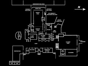 Layout of Ambassador Hotel in vicinity of Embassy Room
