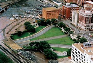Aerial view of Dealey Plaza