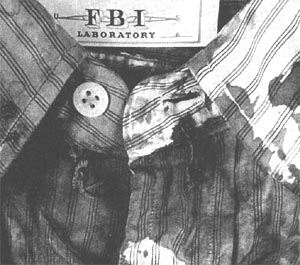 Crop of photo of FBI exhibit 60, JFK's shirt