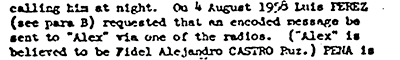 1958 CIA dispatch referring to Fidel Castro as 