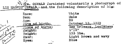 Marguerite Oswald's description of Lee, as recorded by the FBI in May 1960