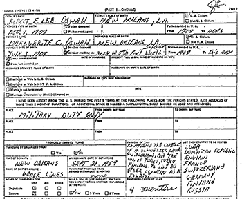 Oswald's 1959 passport application