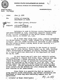 Hoover to State re: possible imposter