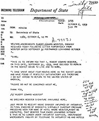 State Dept. memo on Webster defection