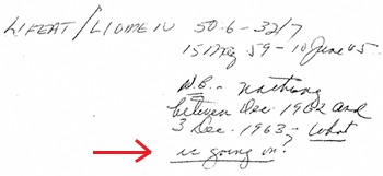 A CIA officer's dismay upon learning that most of the 1963 LIFEAT wiretap logs were missing