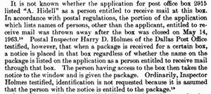 The rifle found on the sixth floor was ordered by A. Hidell