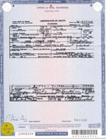 Death Certificate for Gordon Campbell