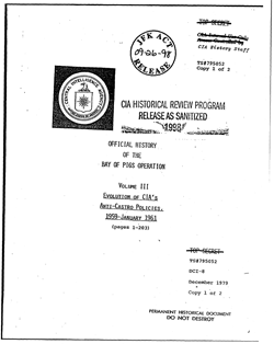 Official History of the Bay of Pigs Operation, Volume 3