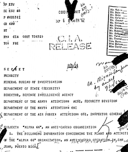 CIA memorandum, Alpha 66; an Anti-Castro Organization