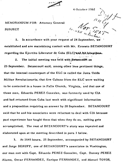 CIA Memorandum, Director Task Force W