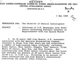 Richard Helms to Director, Interview with U.S. Newswoman with Fidel Castro