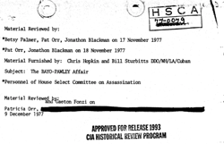 Folder reviewed by the HSCA re the Bayo/Pawley Affair