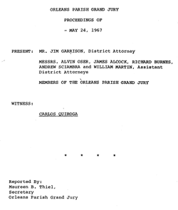 Carlos Quiroga New Orleans Parish Grand Jury Testimony