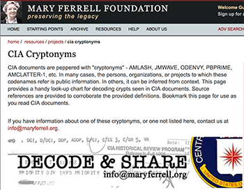 The MFF's Cryptonym Project contains details on hundreds of 'crypts' used in Cuban operations and other CIA activities