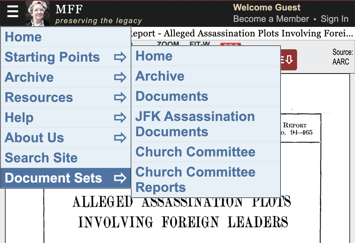 Hamburger menu opened