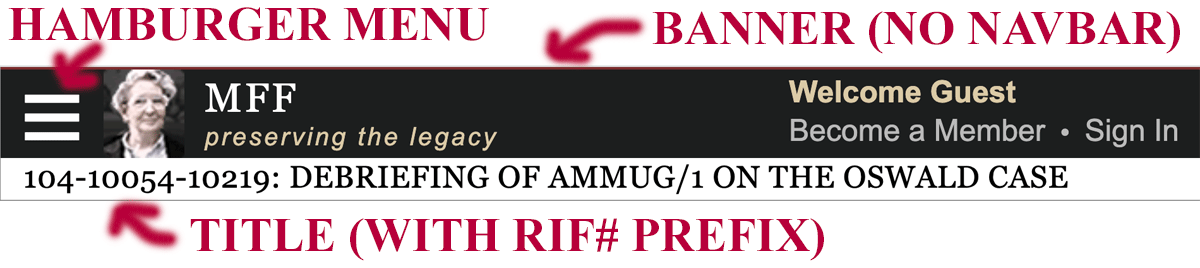 Document viewer header on phone-size device