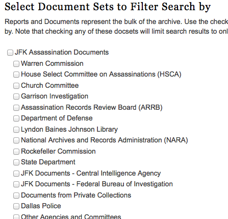 search document sets