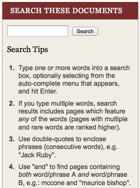 search sidebar