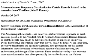 Trump memo of Oct 26, 2017