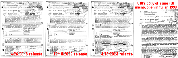 Four versions of FBI memo