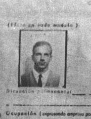 Portion of Warren Commission Exhibit 2564, a copy of the visa application submitted at the Cuban Embassy, featuring a photo of Oswald. Photo from Warren Commission Exhibits, Volume XXV.