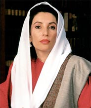 Benazir Bhutto, former Prime Minister of Pakistan.