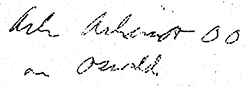 Close-up of bleed-through of handwritten note on 12/6/63 document regarding allegation about Oswald