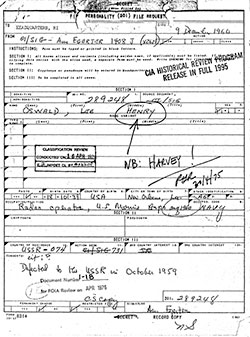 201 opening request for Lee Henry Oswald