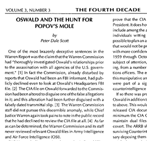 Peter Dale Scott's seminal article 'Oswald and the Hunt for Popov's Mole'