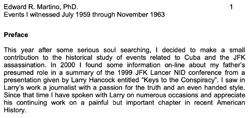 Edward R. Martino, PhD., Events I witnessed July 1959 through November 1963