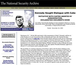 Kennedy Sought Dialog with Castro, National Security Archive, November 24, 2002