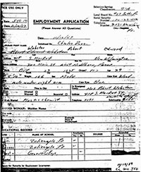 Webster's 1957 employment application